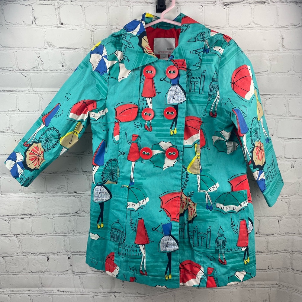 NEXT 3-4 raincoat jacket with hoodie pea coat